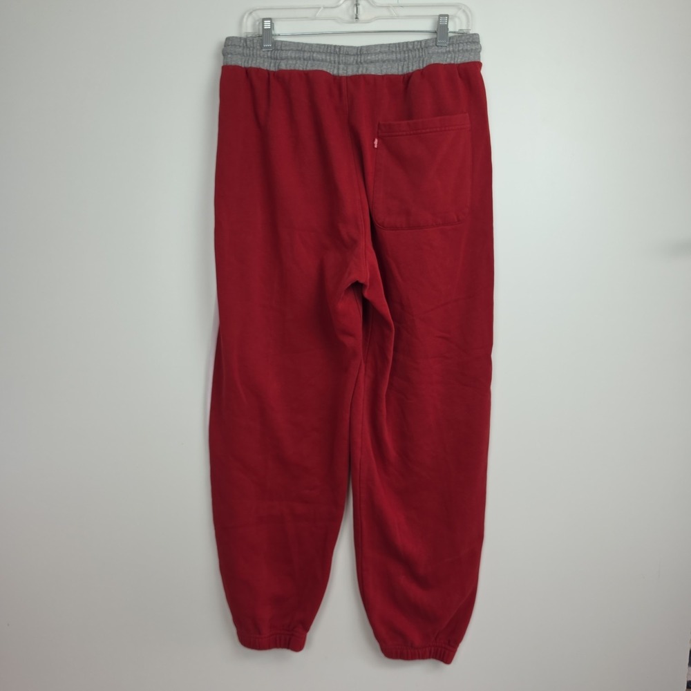Levi's Sweatpants Men's L Red w/ White Stripe Elastic Waistband Retro Look - Picture 2 of 10